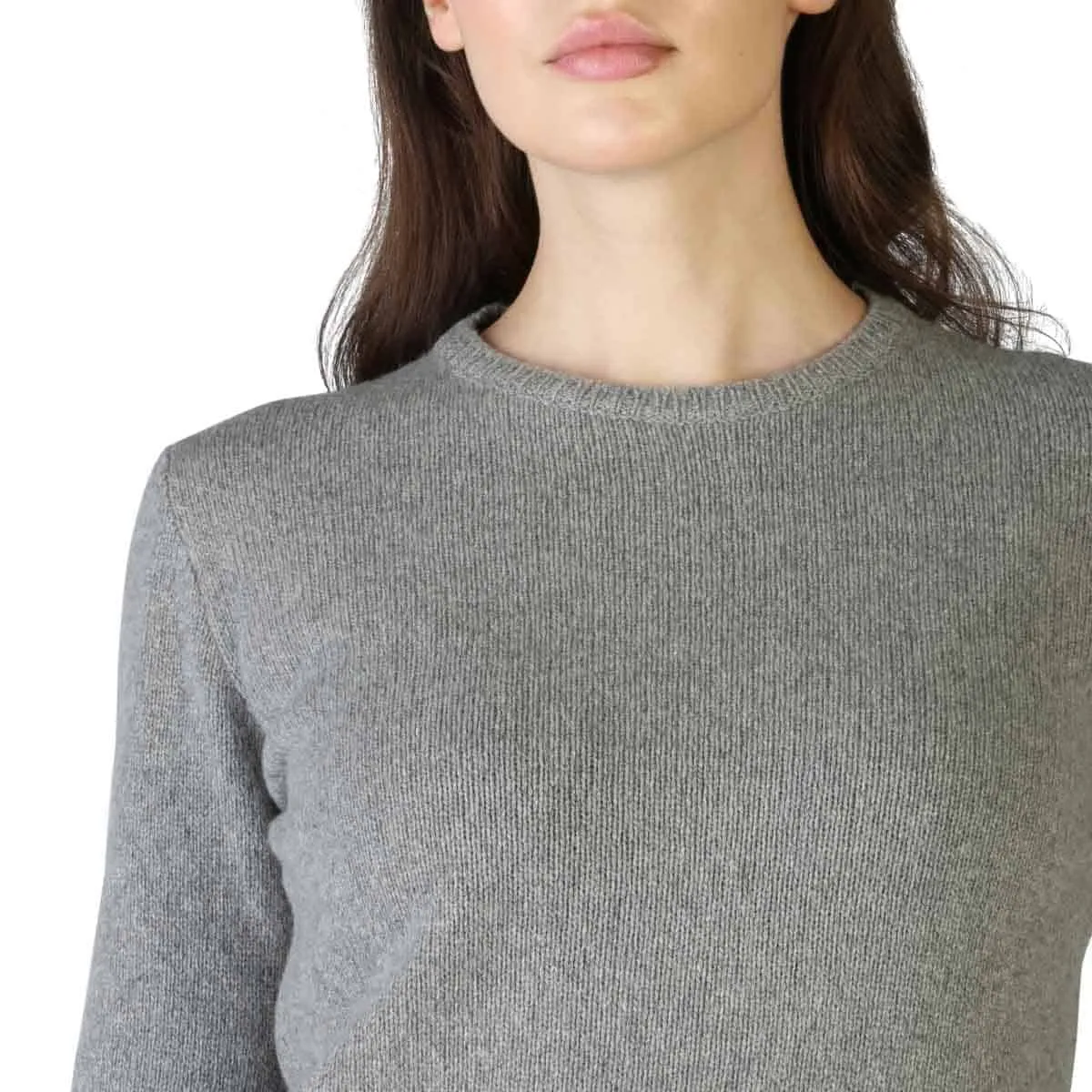 100% Cashmere - C-NECK-W - Grey