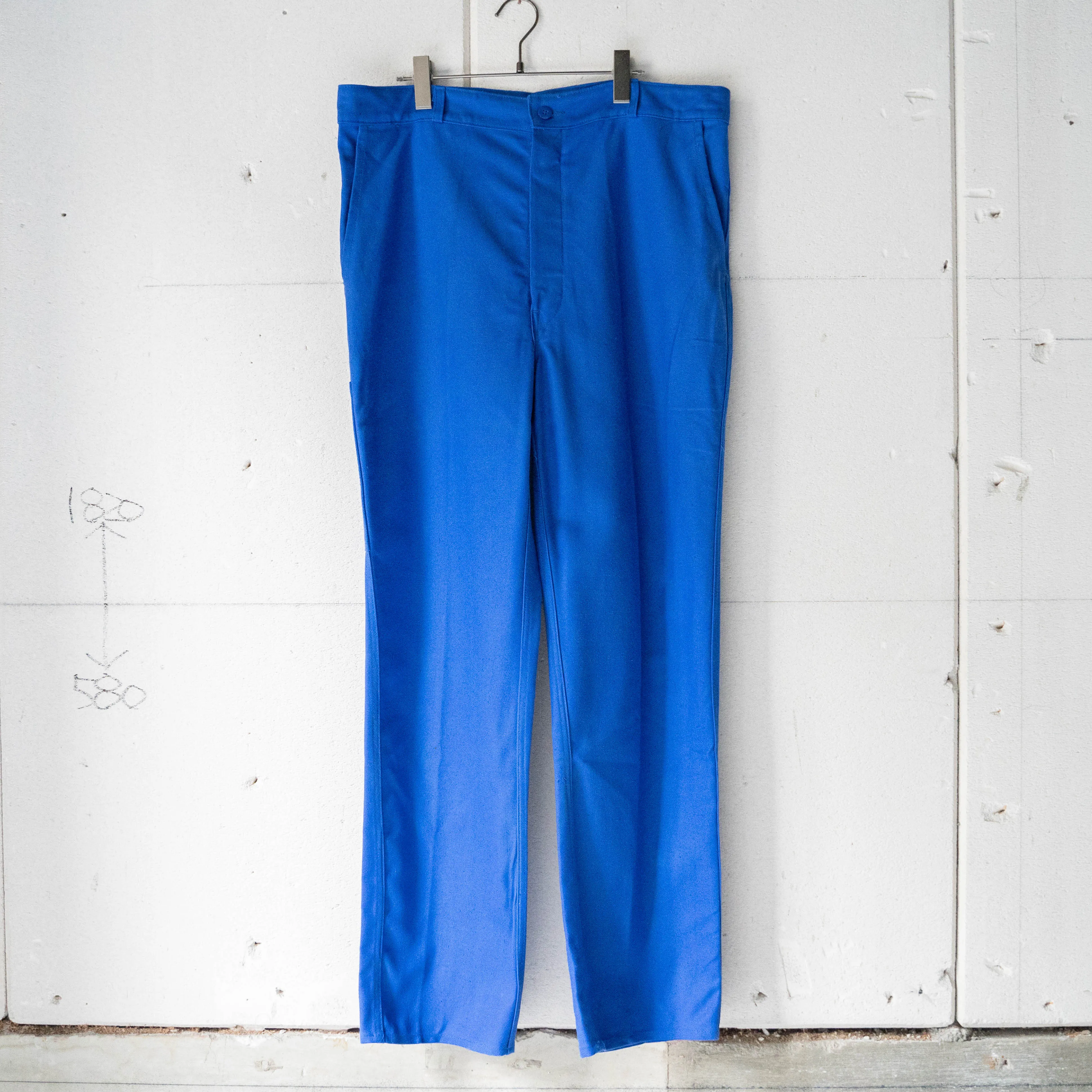 1980s France blue color cotton twill work pants 'deadstock'