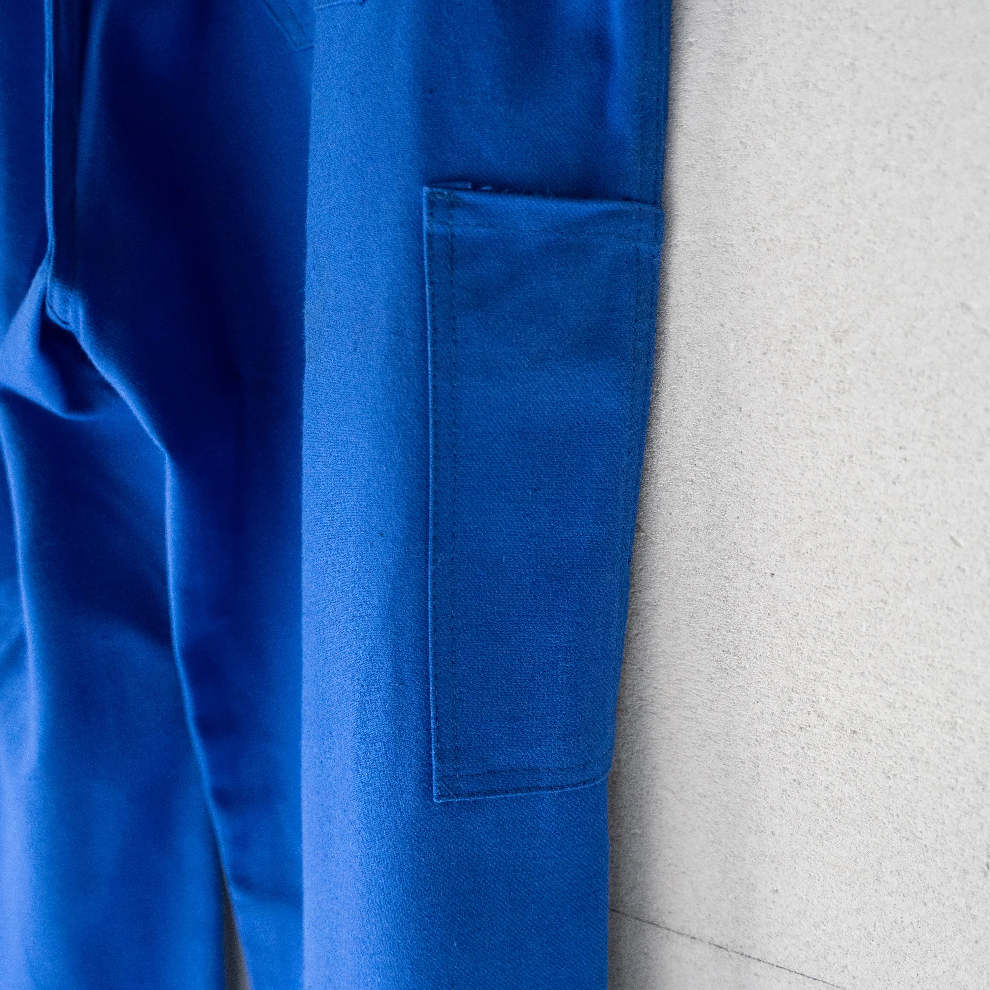 1980s France blue color cotton twill work pants 'deadstock'