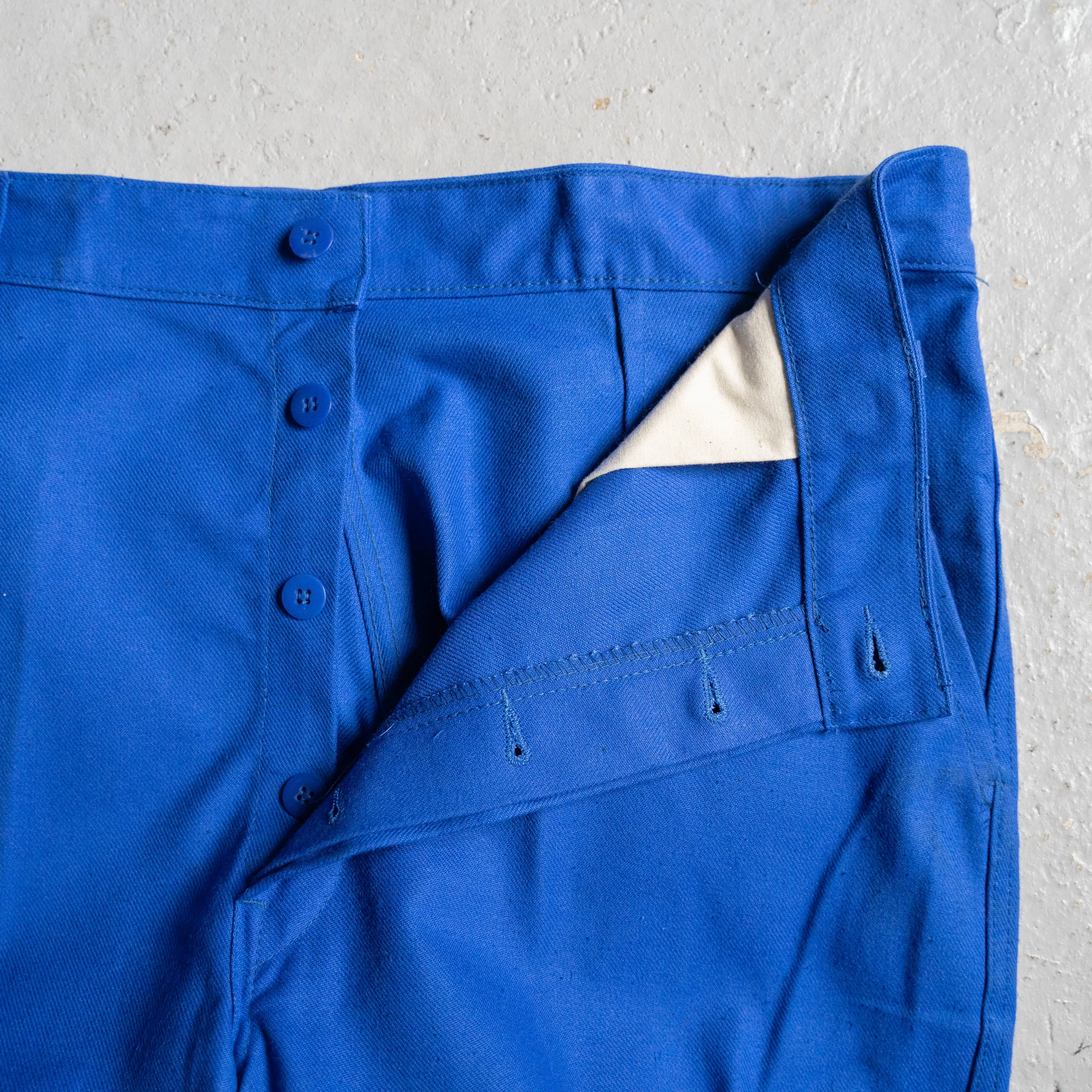 1980s France blue color cotton twill work pants 'deadstock'