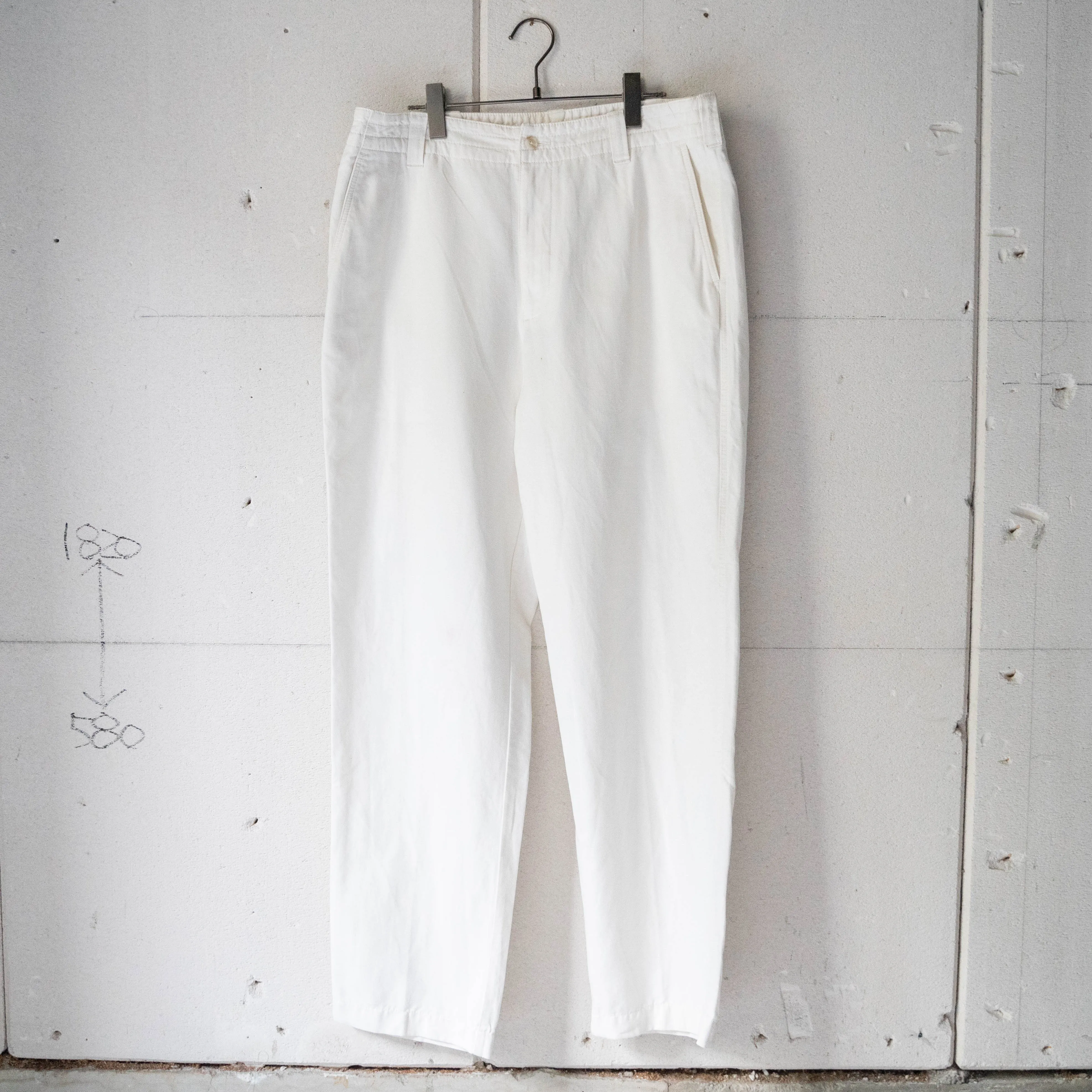 1990-00s white color cotton linen pants