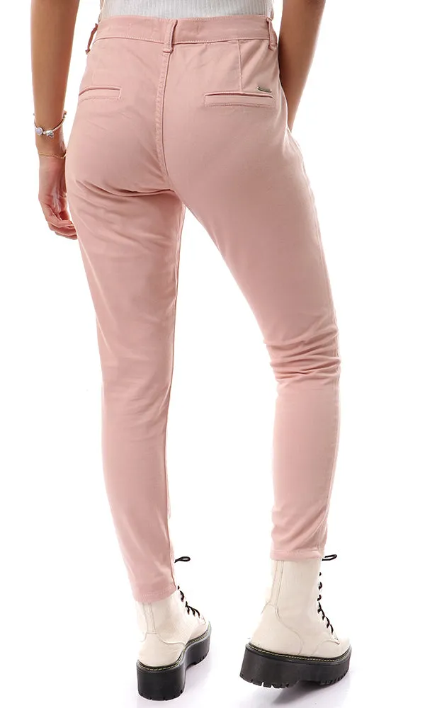 42059 Ankle Length Skinny Peach Rose Gabardine Pants