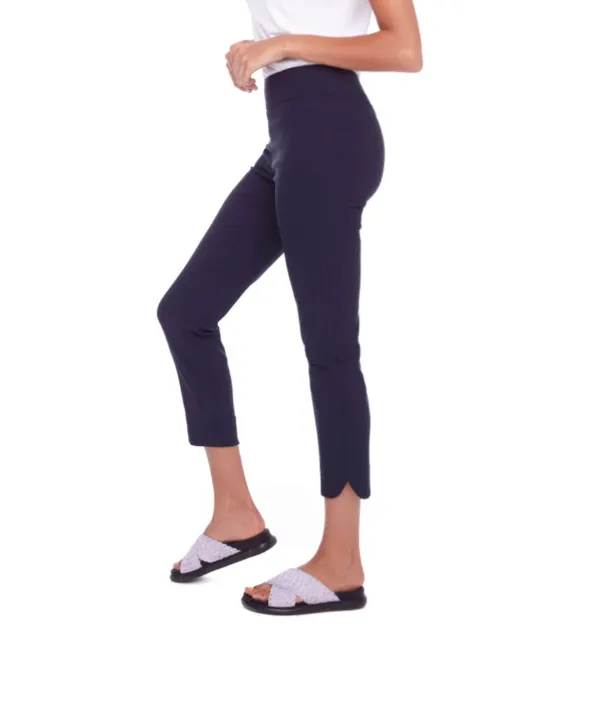 65027A Navy Slim Ankle Stretch Capris