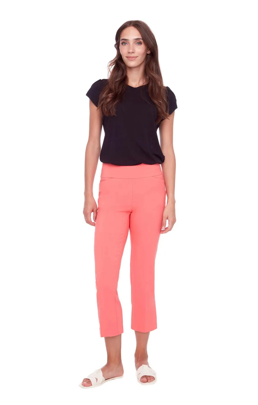 68041 Solid Flamingo Crop Stretch Pant