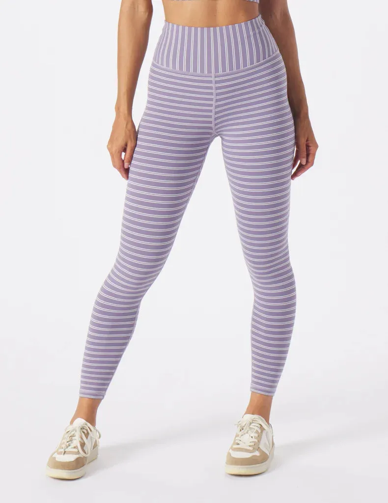 7/8 Sultry Leggings - Amethyst Oatmilk Stripe