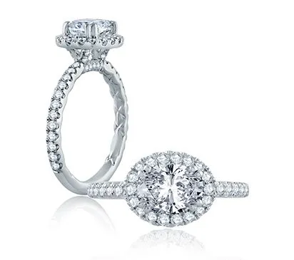 A. JAFFE Halo Engagement Ring