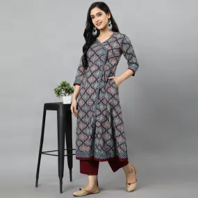 Ajrakh Print Angarkha Style Kurta