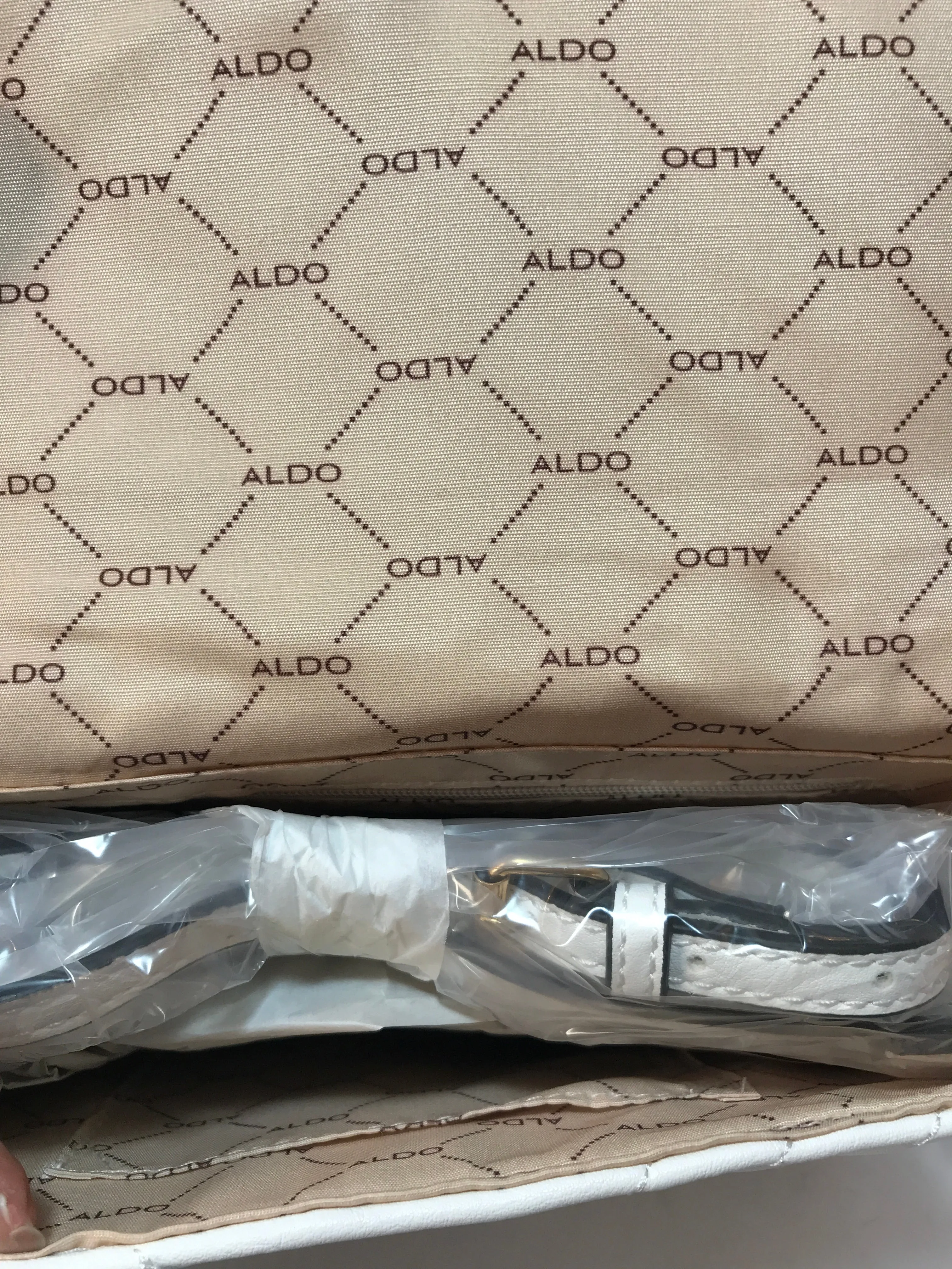 ALDO White 'Eurofemm' Quilted Crossbody Bag | Brand New |