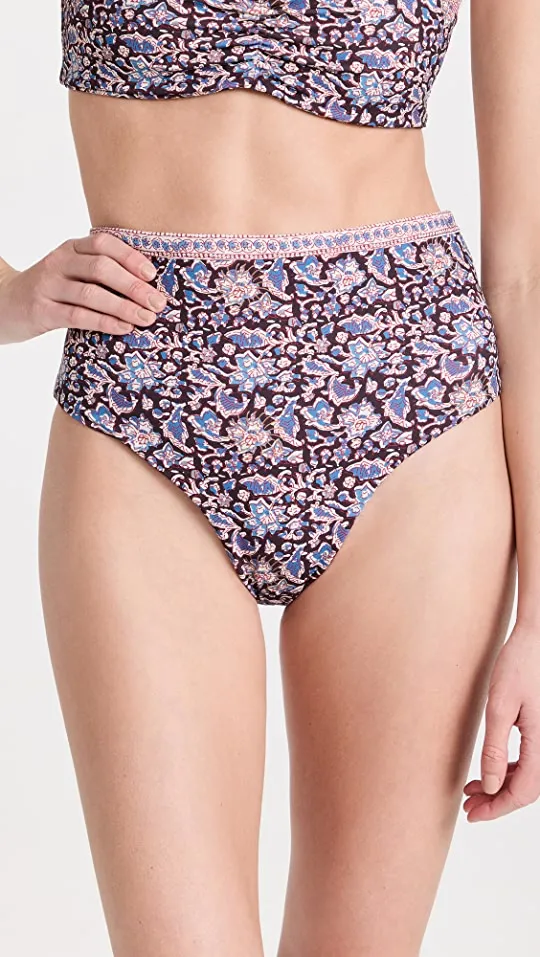 Amaki Border High-Waisted Bikini Bottoms