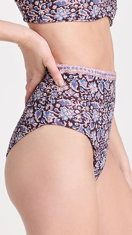 Amaki Border High-Waisted Bikini Bottoms