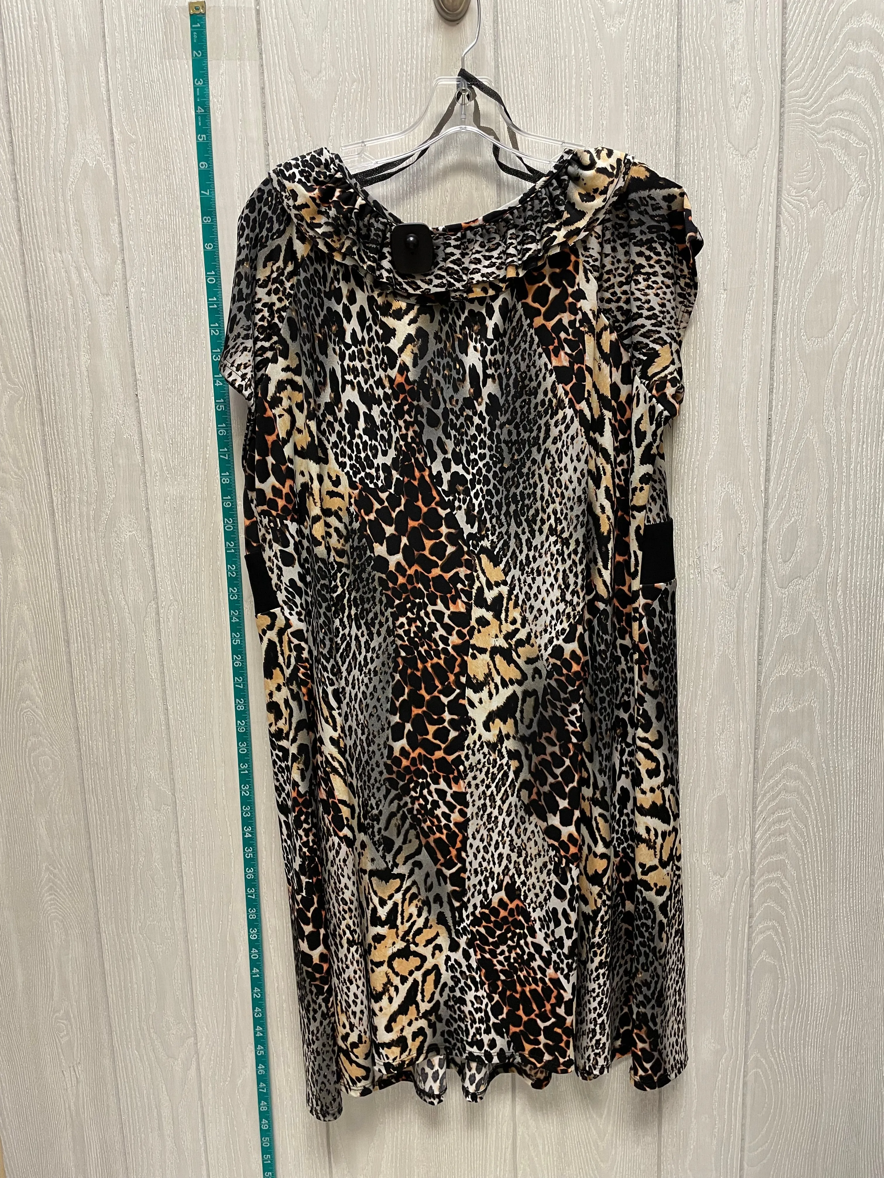 Animal Print Dress Casual Short Clothes Mentor, Size 1x