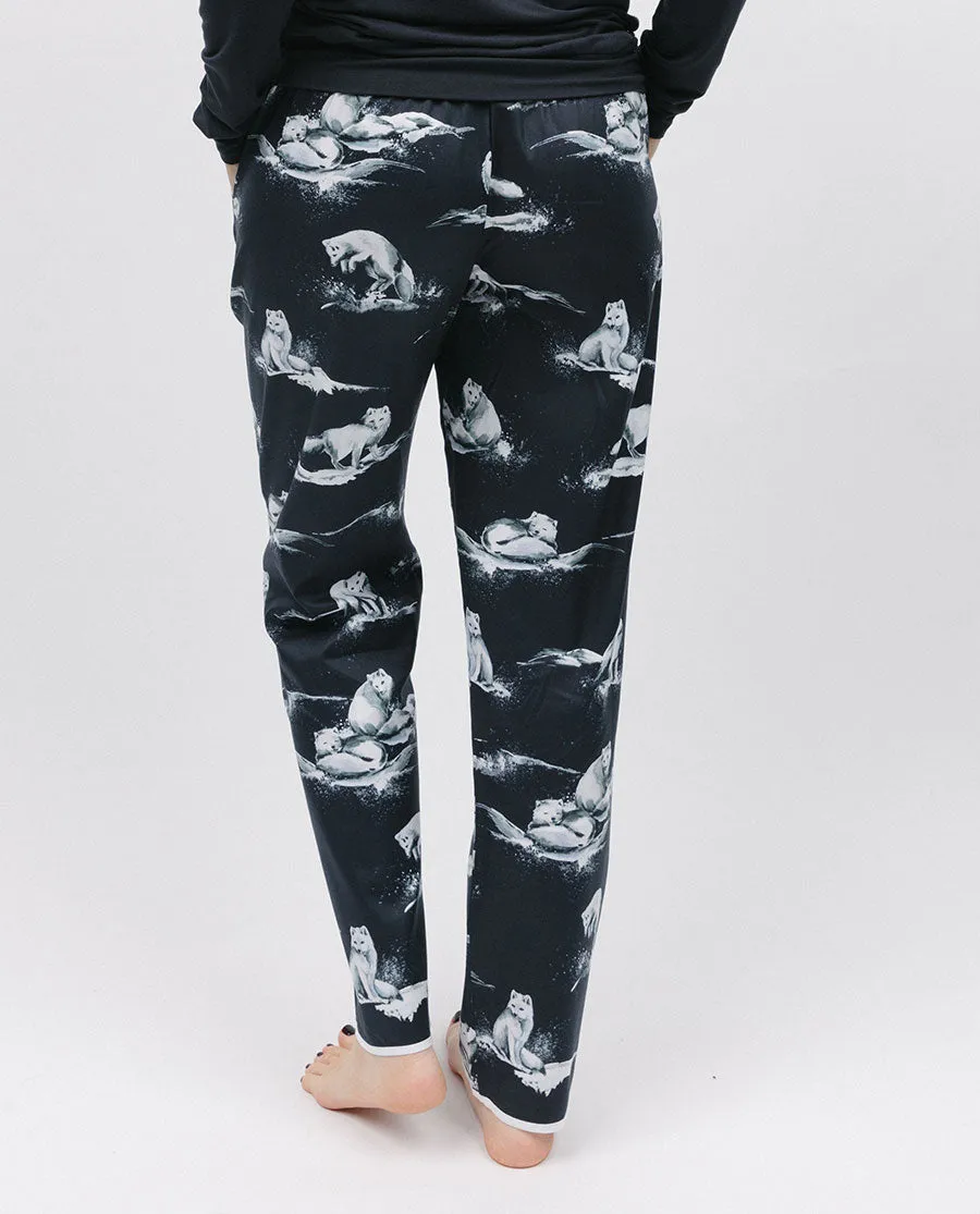 Atlas Womens Arctic Fox Print Pyjama Bottoms