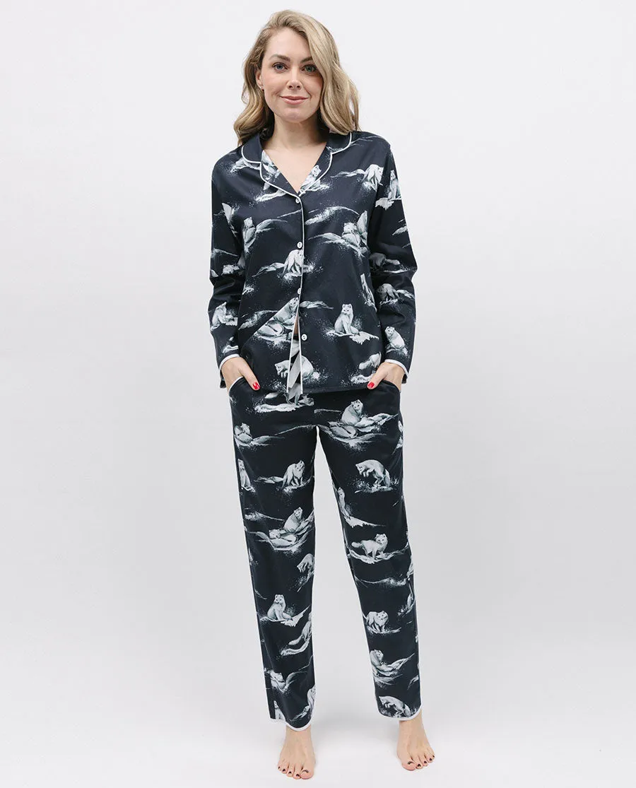 Atlas Womens Arctic Fox Print Pyjama Bottoms