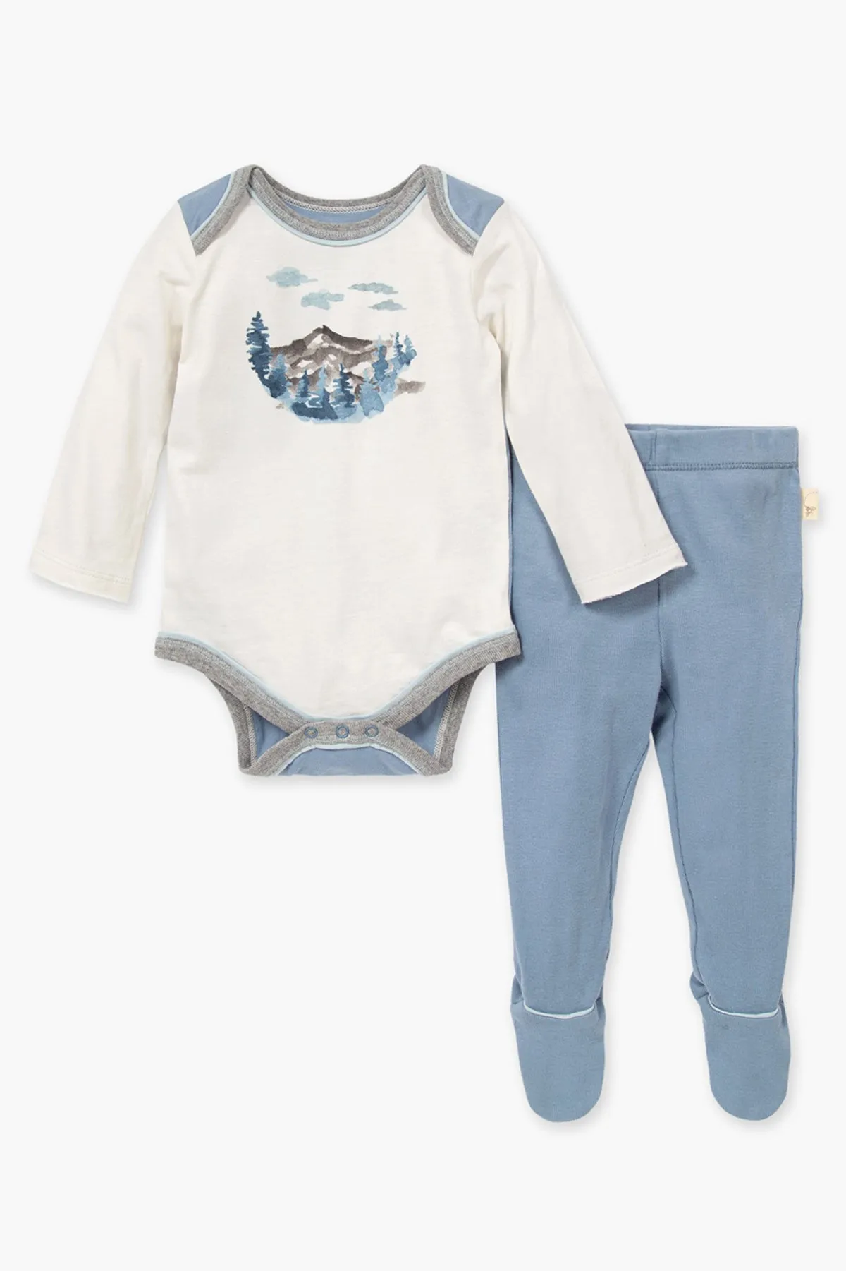 Baby Onesie Burt's Bees Mountainscape Pants Set