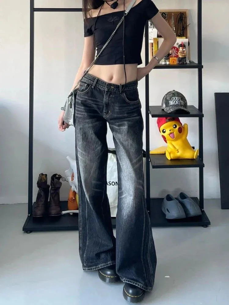 Baggy Jeans Women Harajuku Vintage Oversize Old Wide Leg Denim Pants