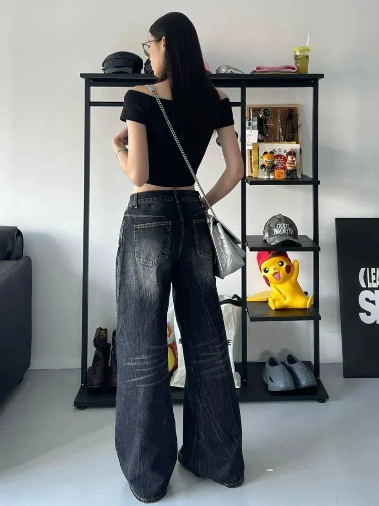 Baggy Jeans Women Harajuku Vintage Oversize Old Wide Leg Denim Pants