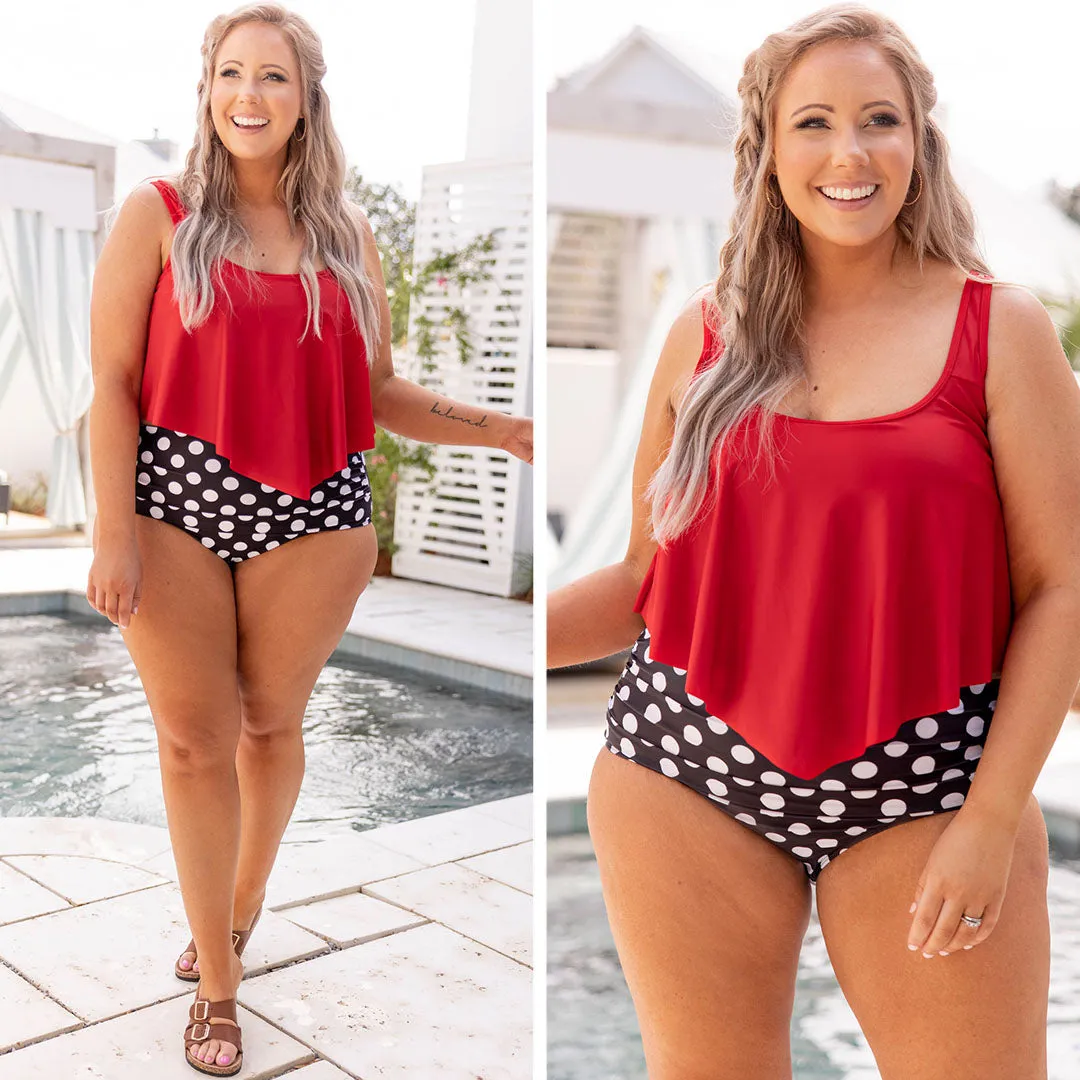 Beach Sweetheart Swim Top, Red