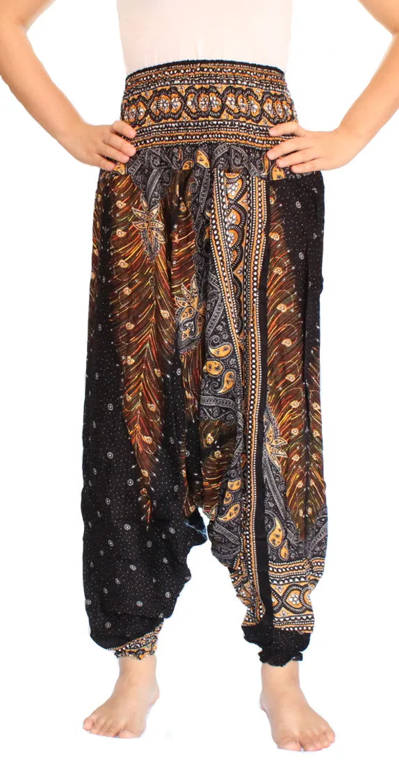 Black Peacock Aladdin Pants