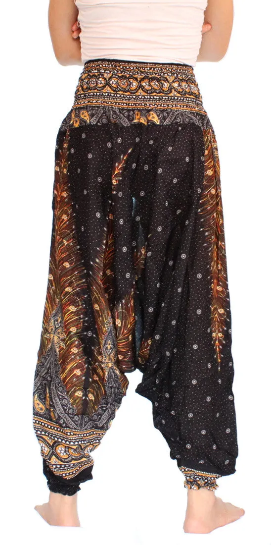 Black Peacock Aladdin Pants