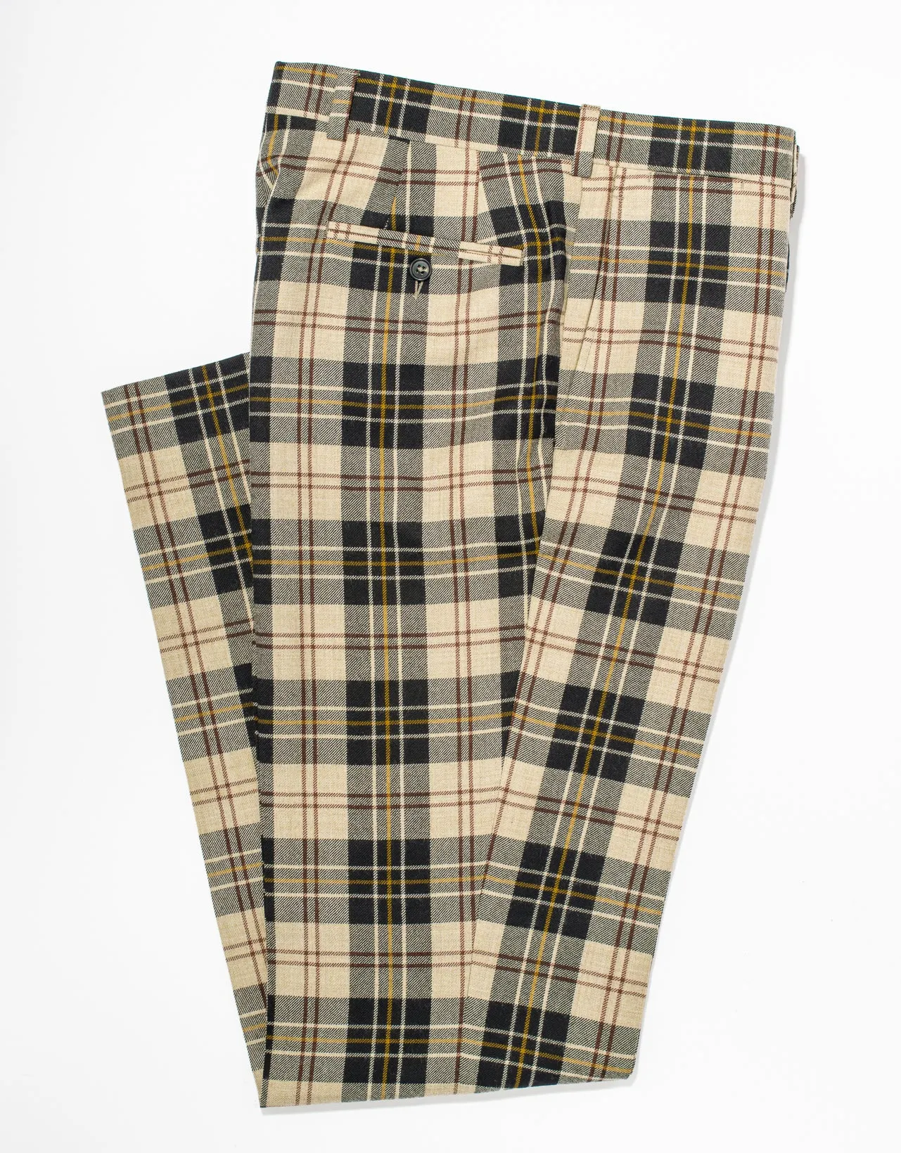 BLACK/WHITE PLAID TROUSERS - CLASSIC FIT