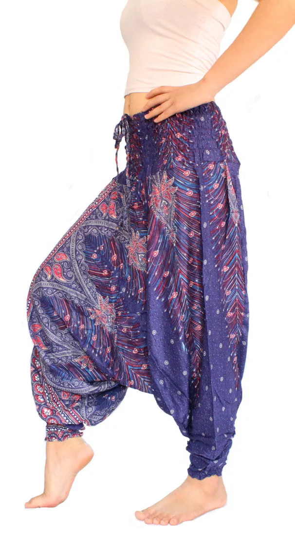 Blue Peacock Aladdin Pants