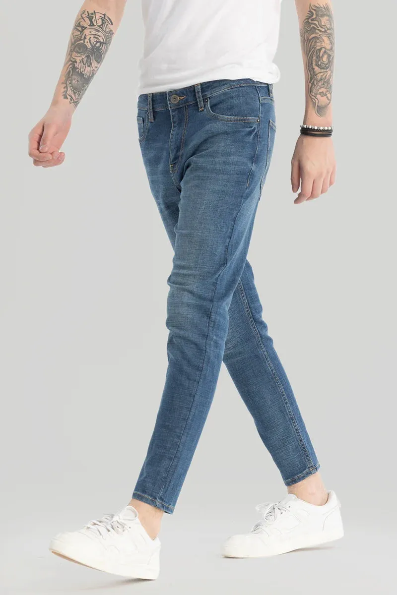 Blue Plain Skinny Fit Jeans