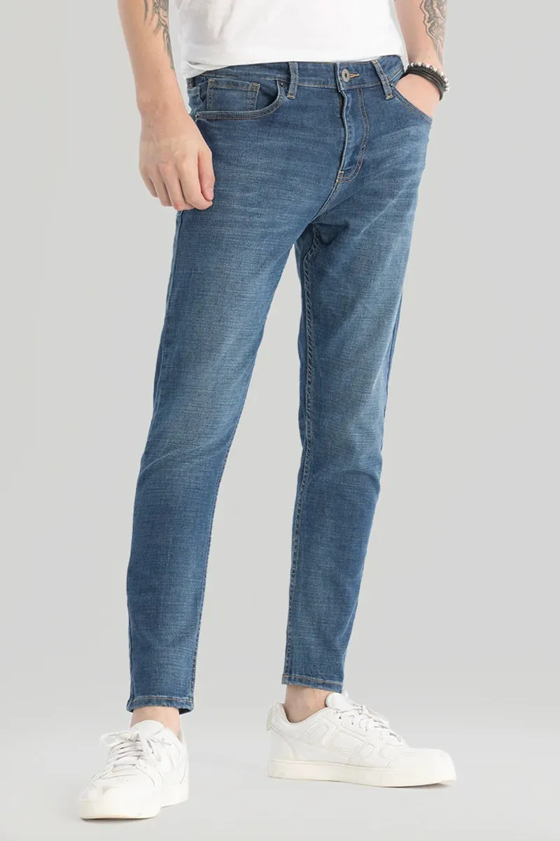 Blue Plain Skinny Fit Jeans