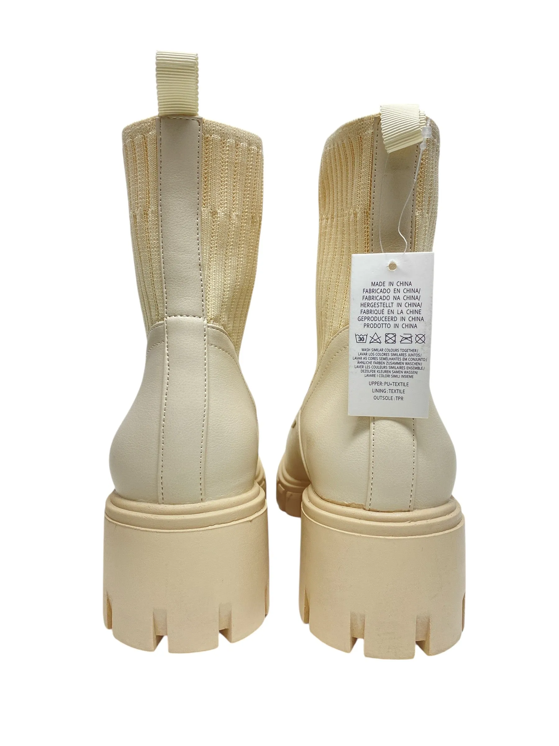 Boots Ankle Heels By Clothes Mentor In Cream, Size: 9.5