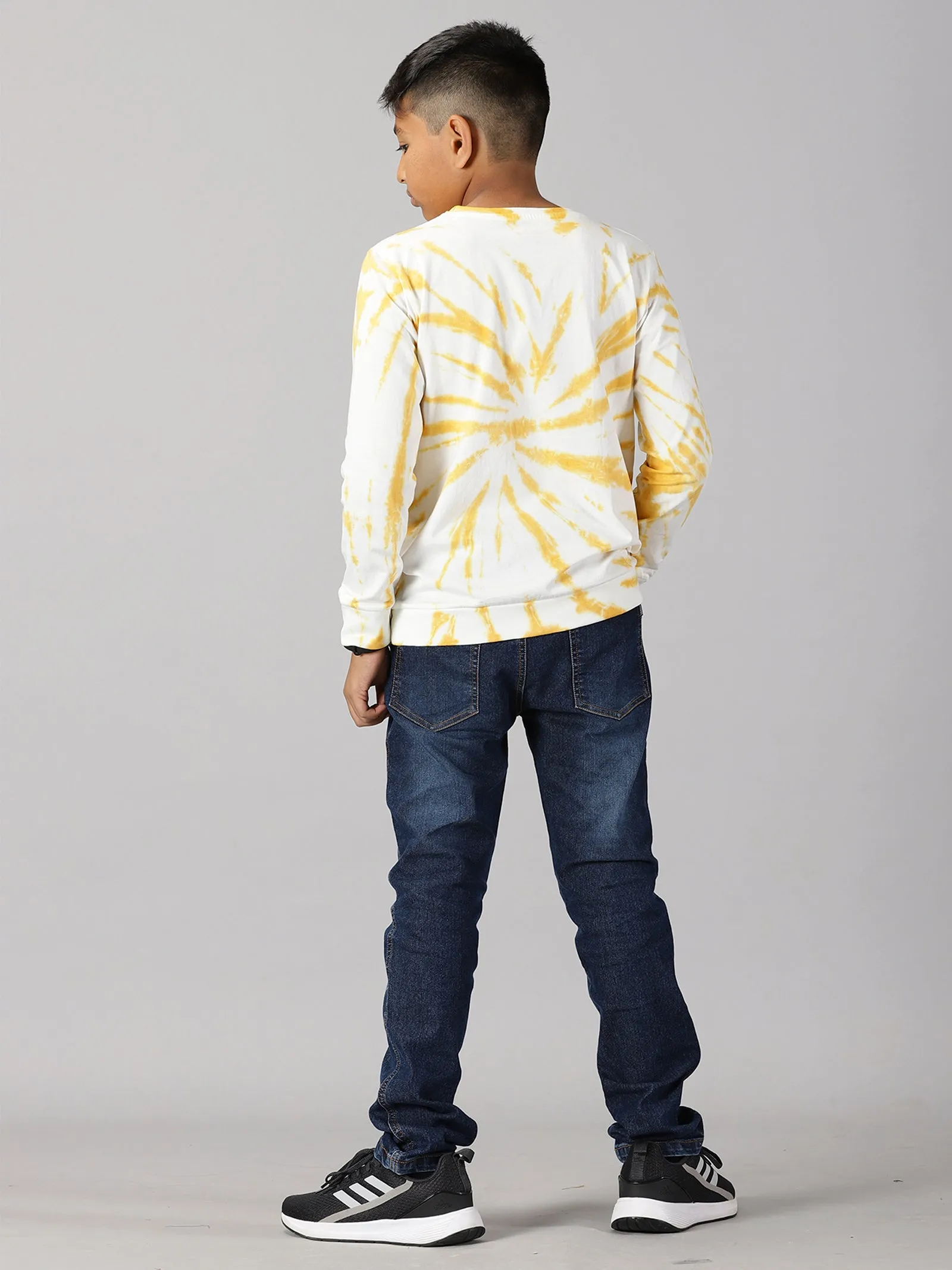 Boys Tie and Dye Full Sleeve Tee Shirt & Denim Pant Set