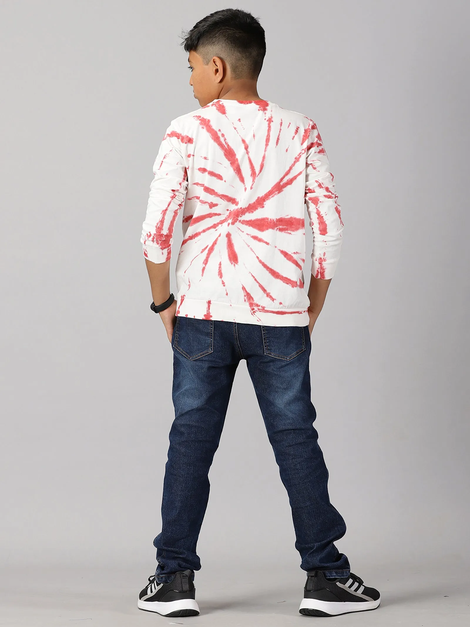 Boys Tie and Dye Full Sleeve Tee Shirt & Denim Pant Set