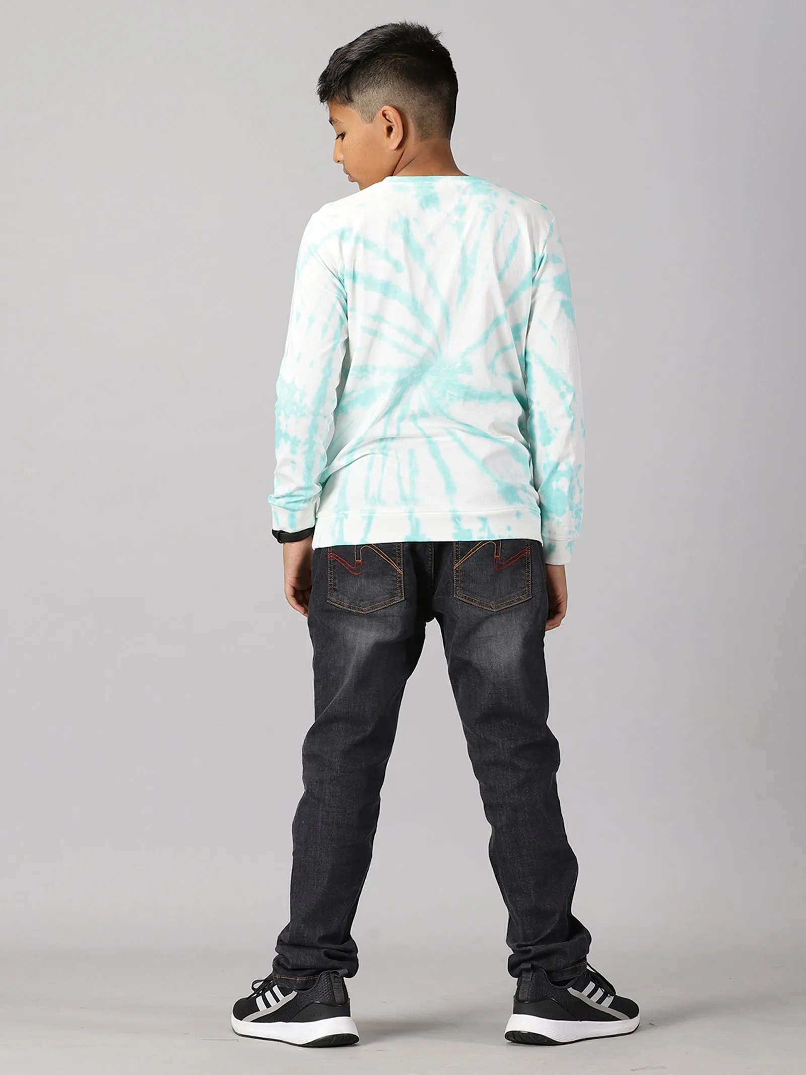 Boys Tie and Dye Full Sleeve Tee Shirt & Denim Pant Set