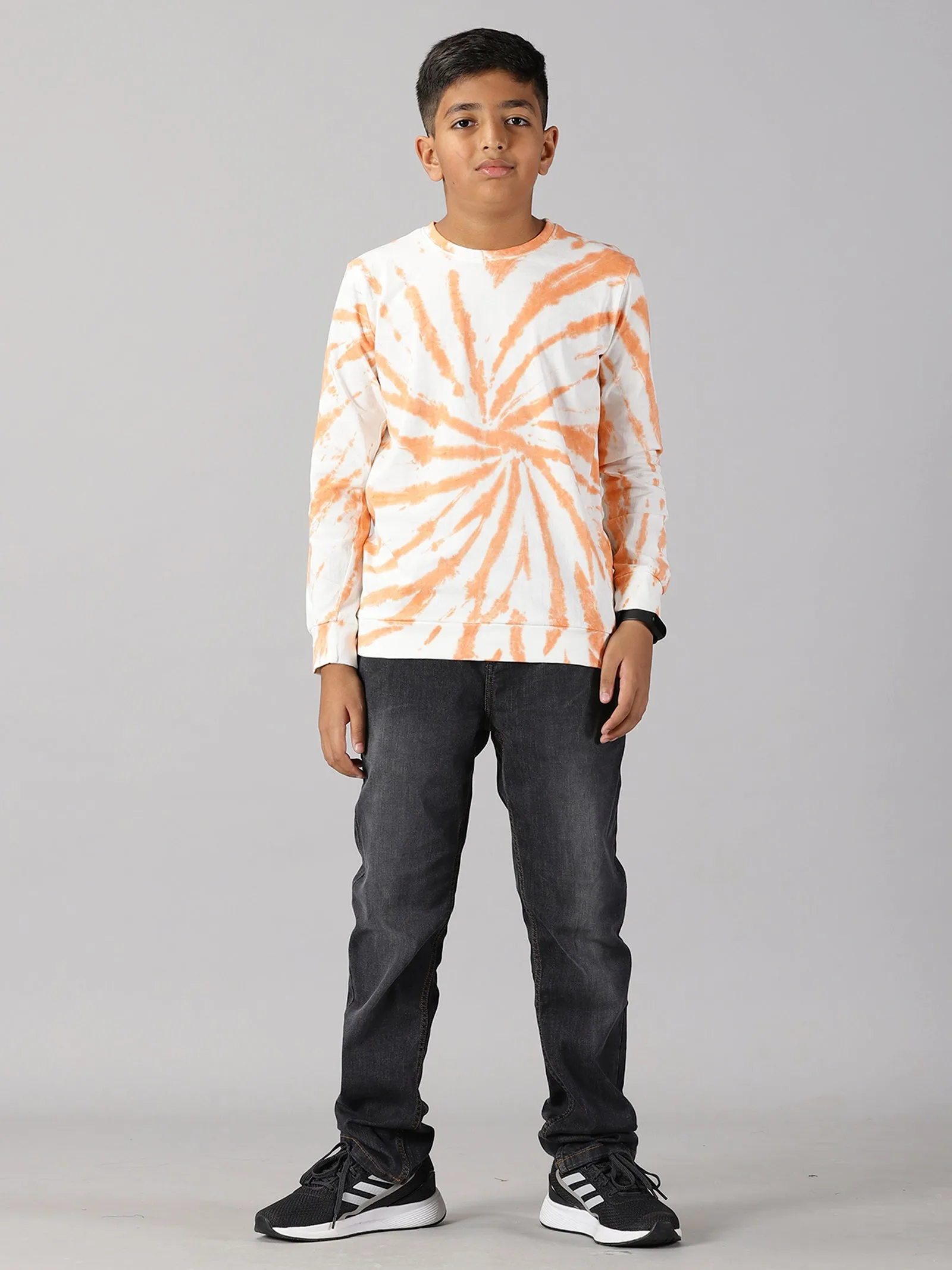 Boys Tie and Dye Full Sleeve Tee Shirt & Denim Pant Set