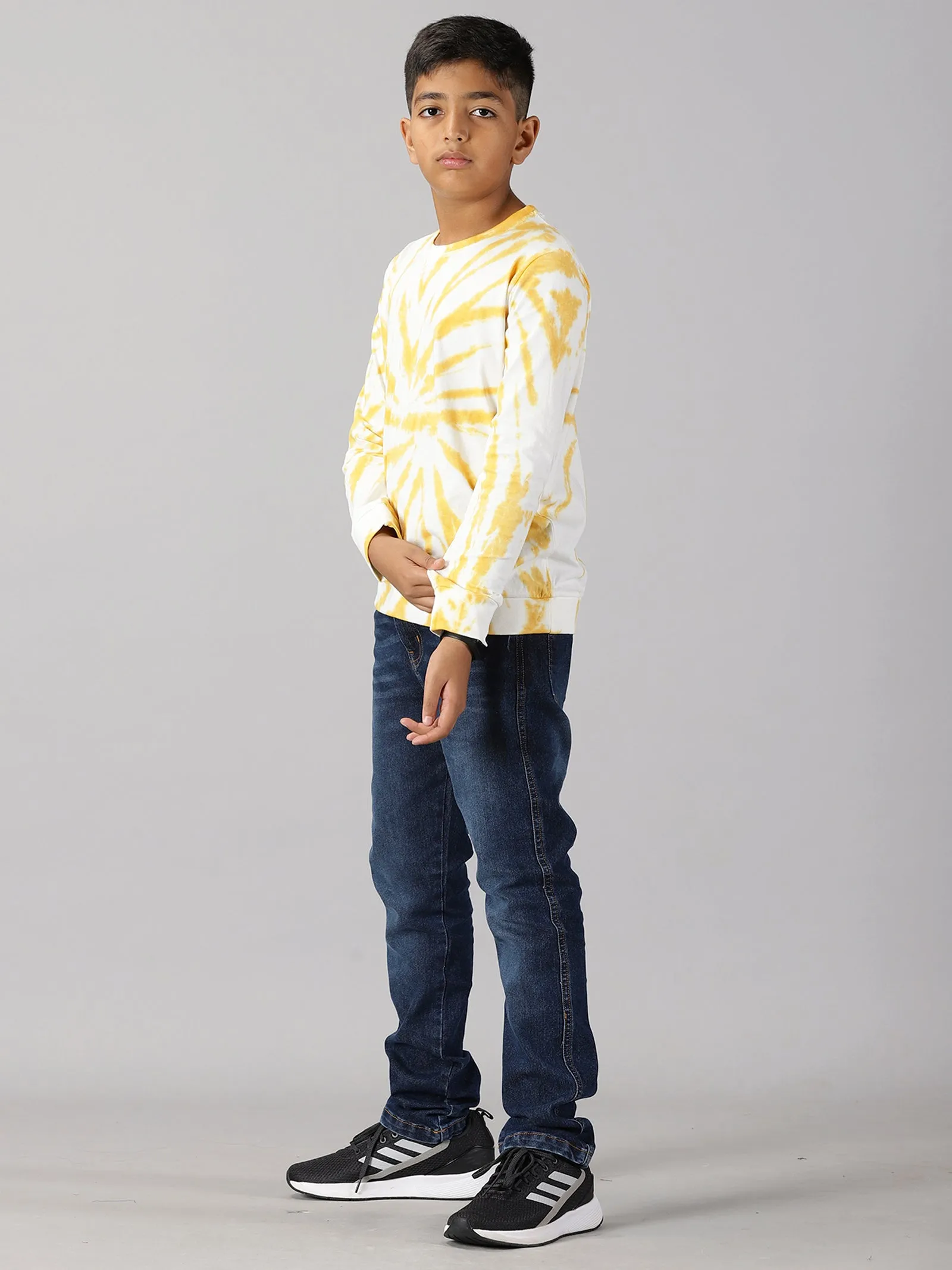 Boys Tie and Dye Full Sleeve Tee Shirt & Denim Pant Set