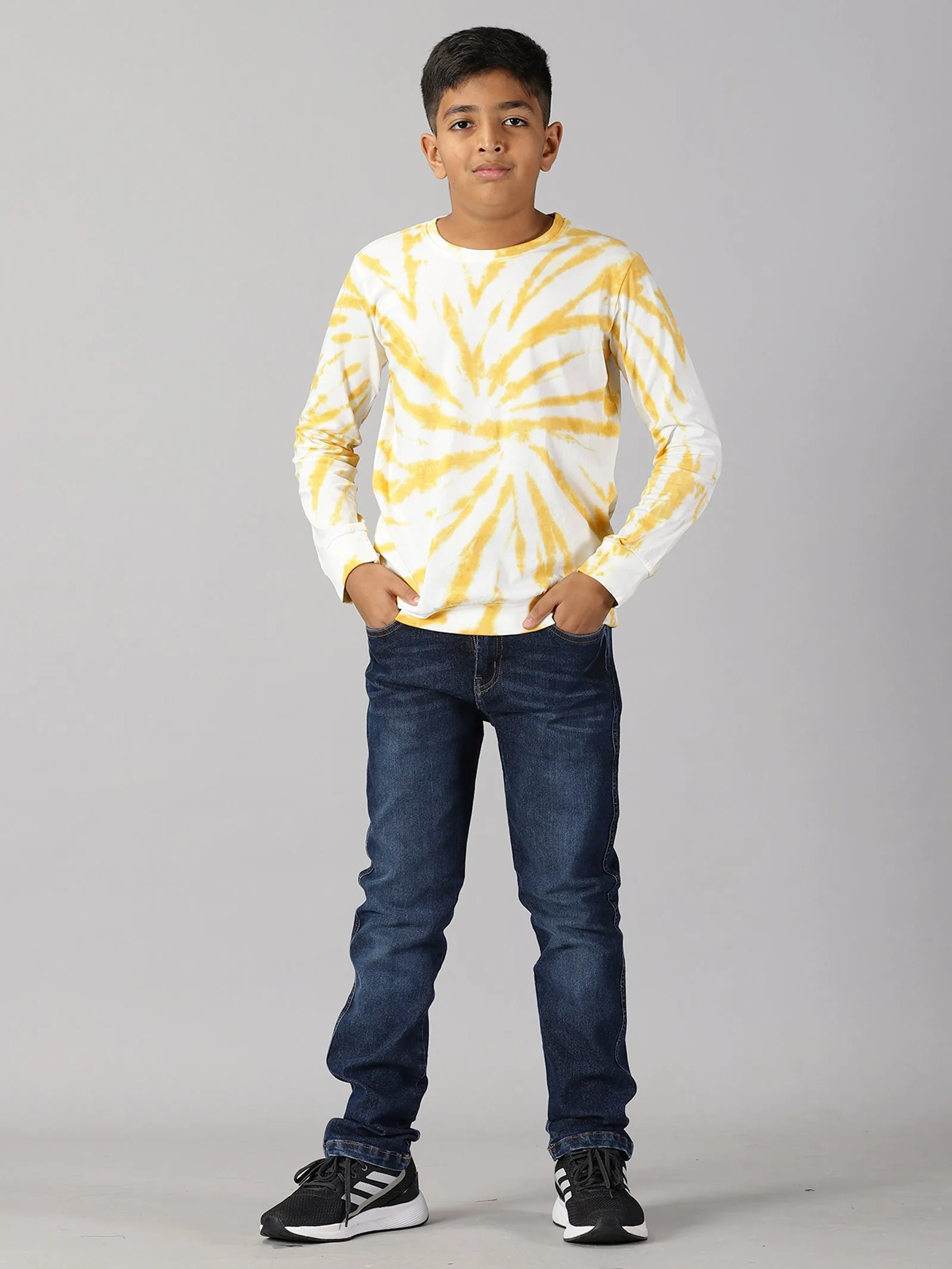 Boys Tie and Dye Full Sleeve Tee Shirt & Denim Pant Set