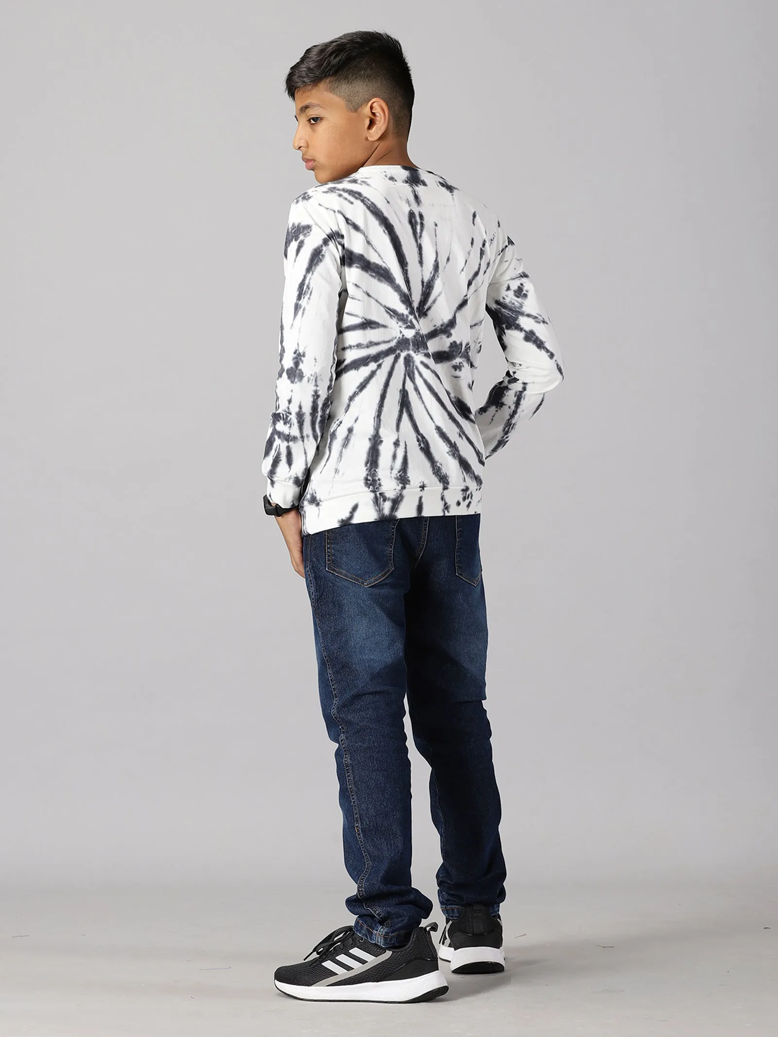 Boys Tie and Dye Full Sleeve Tee Shirt & Denim Pant Set