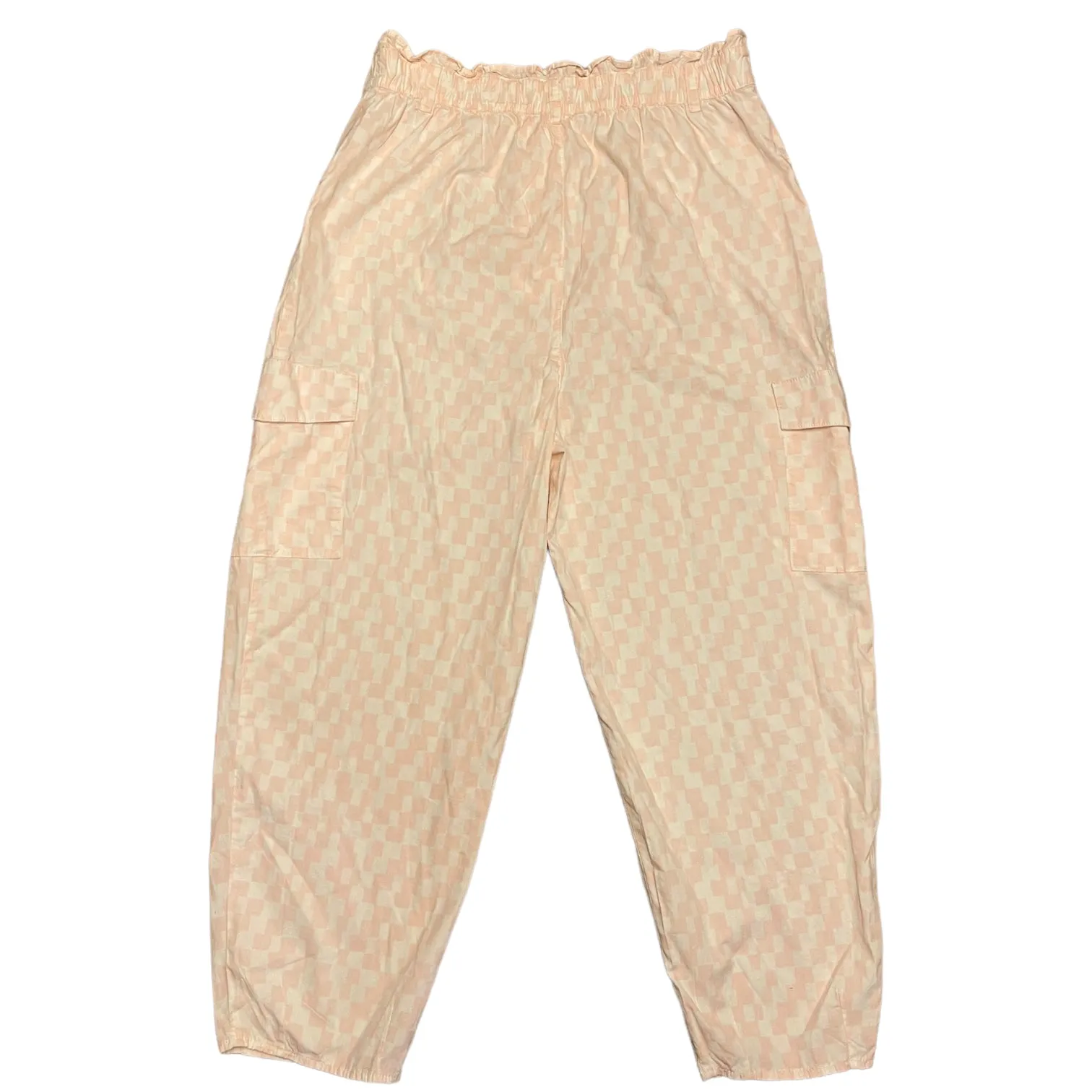 BP Pink & Ivory BP Cargo Paper Bag Pants $49 Size 1X