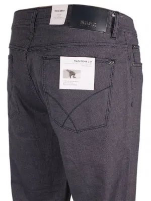 Brax Cooper Two Tone Navy Chinos Blue