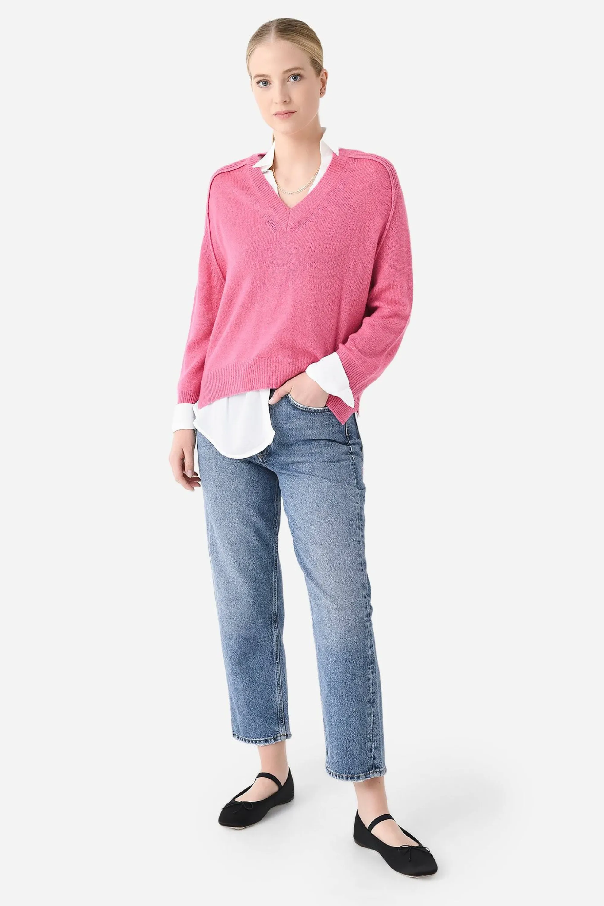 Brochu Walker Vneck Layered Pullover