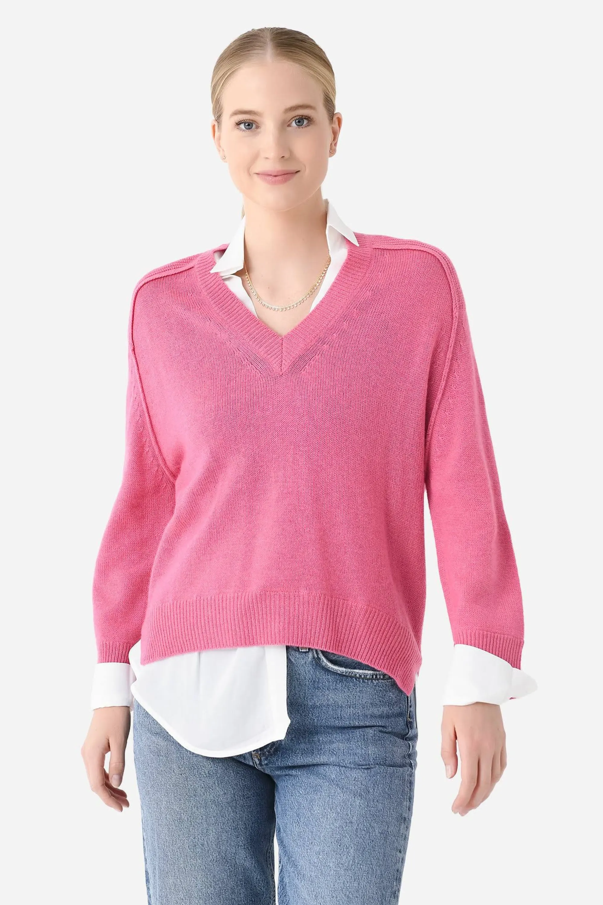 Brochu Walker Vneck Layered Pullover