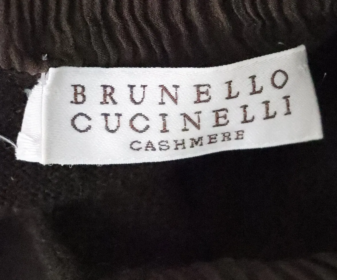 Brunello Cucinelli Brown Cashmere & Silk Sweater sz 8