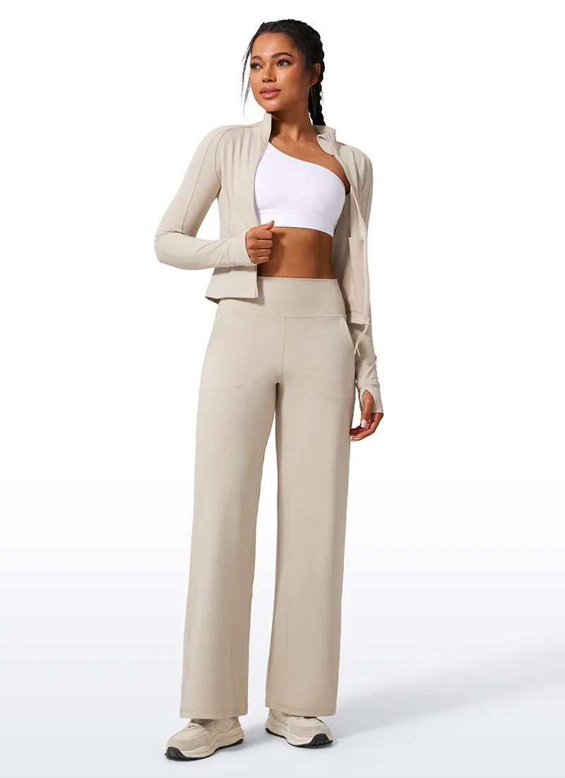 Butterlift High Waisted Wide Leg Pants with Pockets 31"