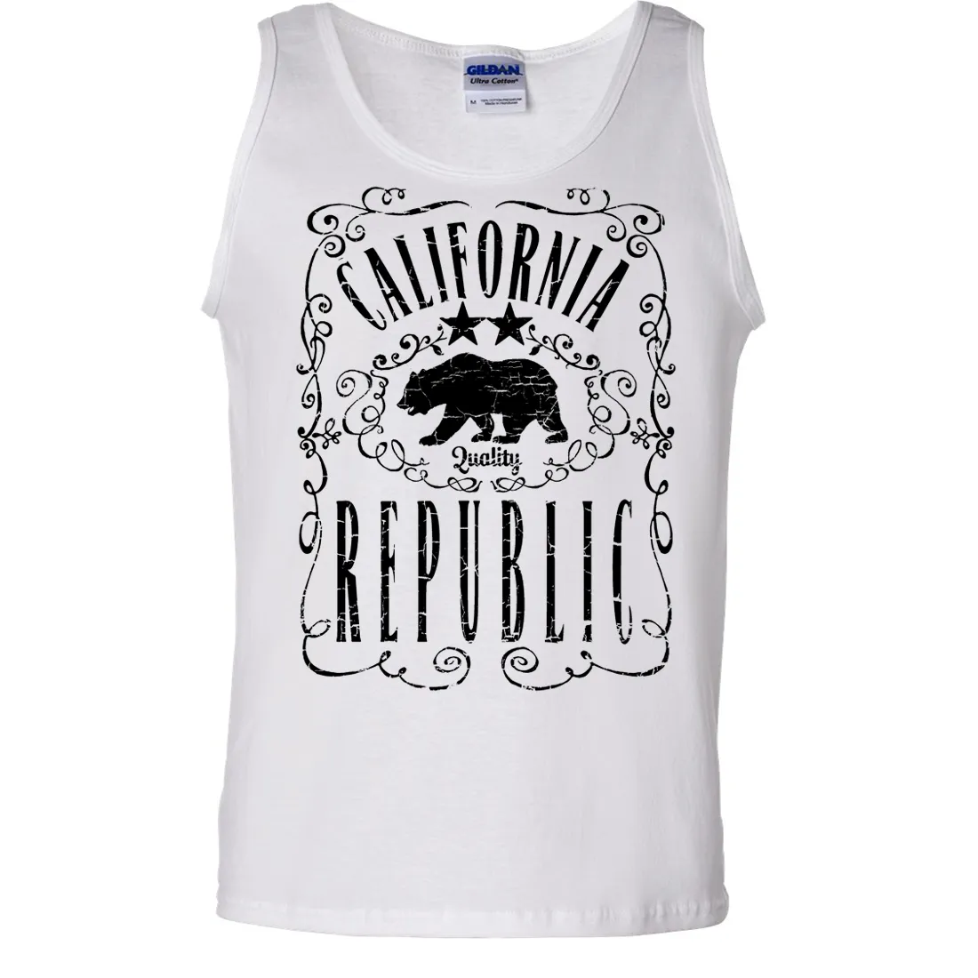 California Republic JD Whiskey Black Print Asst Colors Tank Top