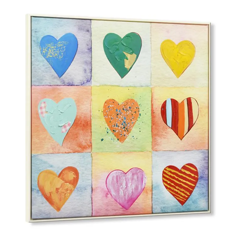 Canvas print with handtouch All of my heart 40x40 Inch (100x100cm)