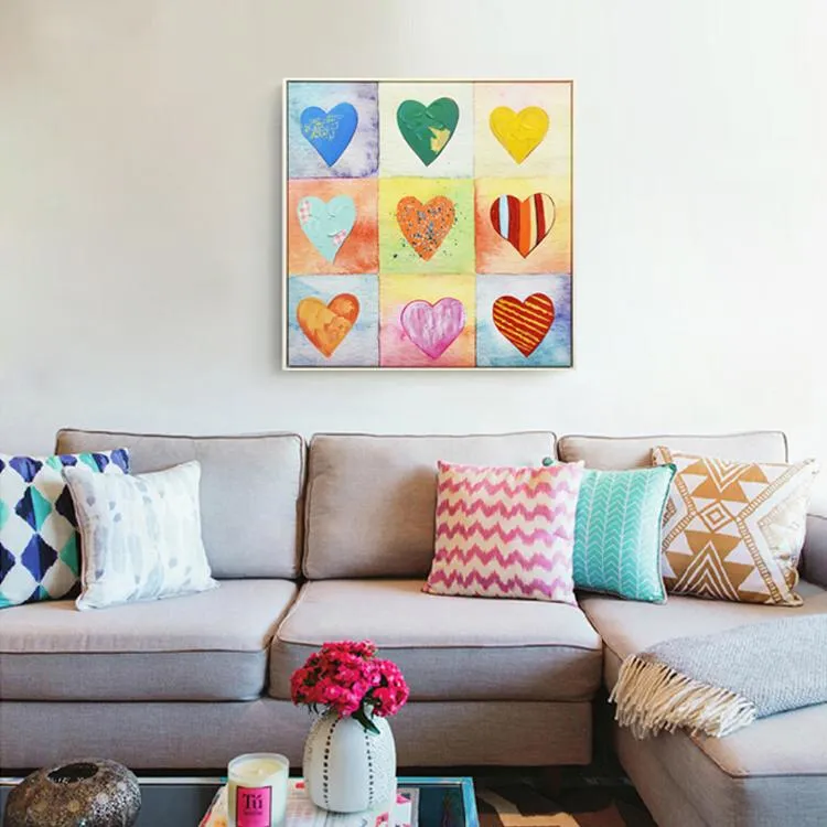 Canvas print with handtouch All of my heart 40x40 Inch (100x100cm)