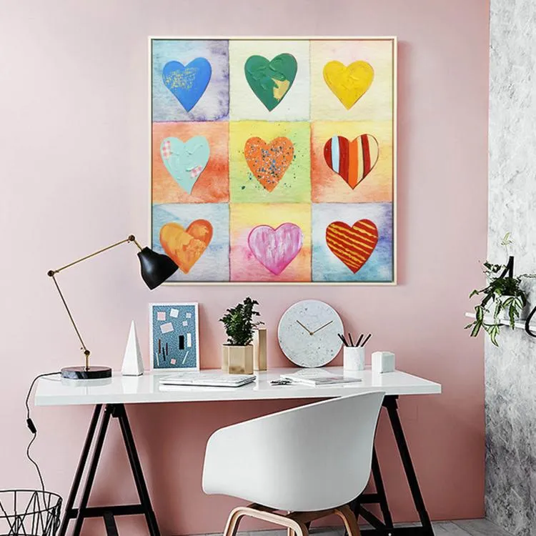 Canvas print with handtouch All of my heart 40x40 Inch (100x100cm)