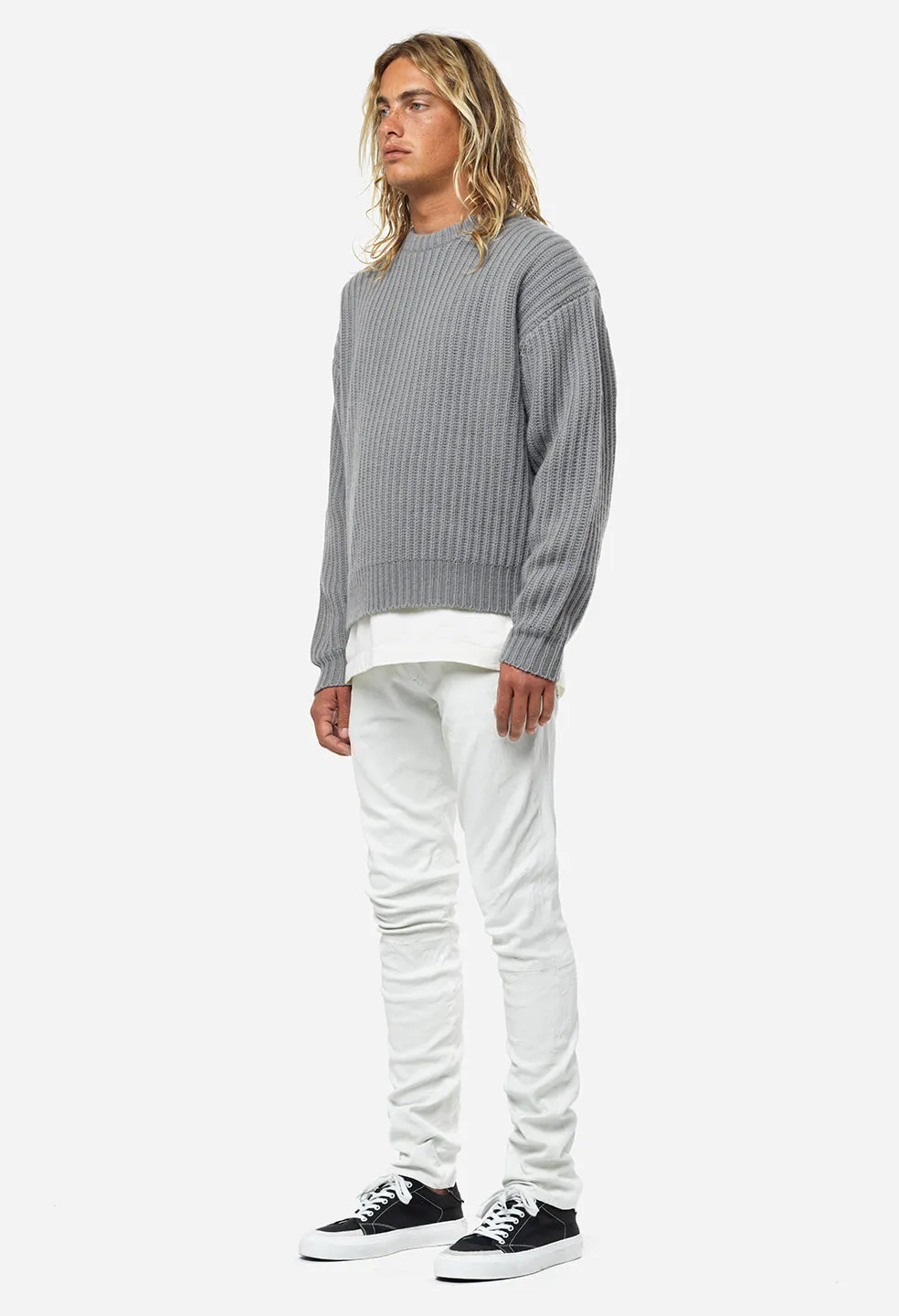 Capri Cashmere Crew / Smoke