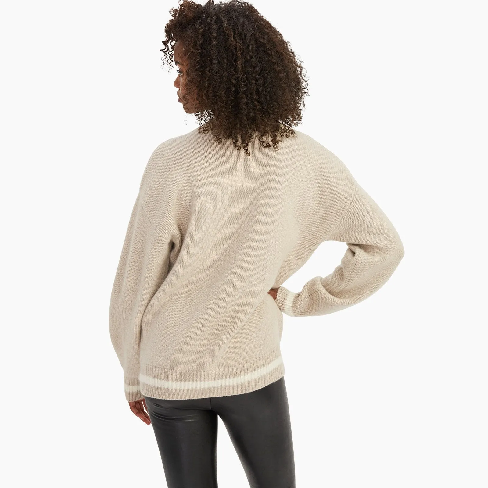 Cashmere Varsity Boyfriend Cardigan