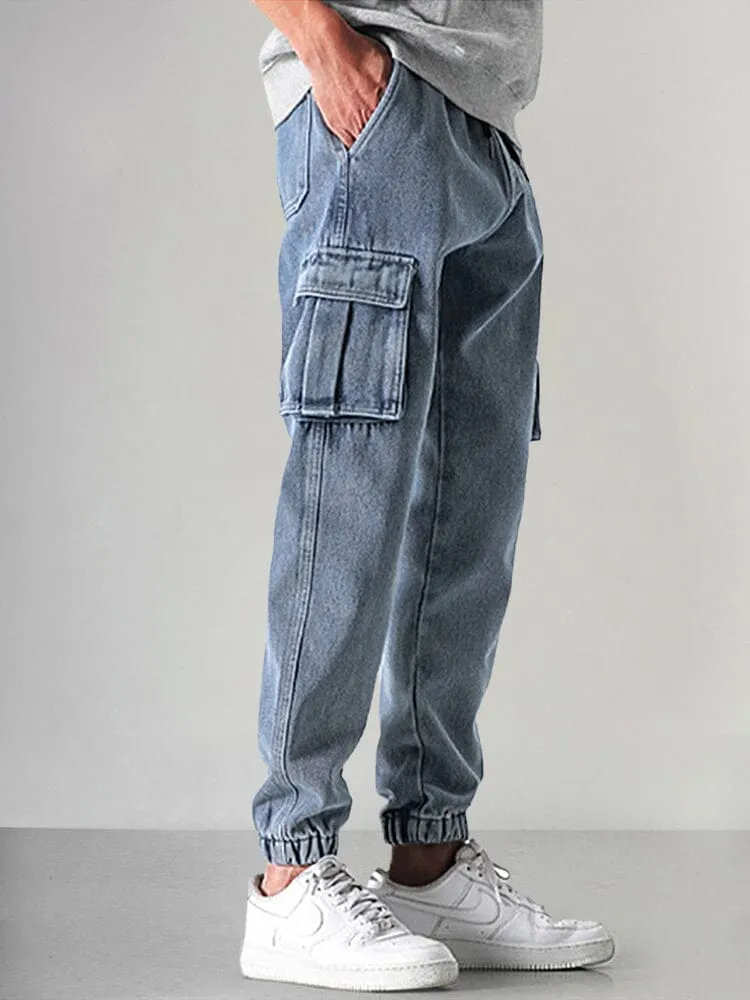 Casual 100% Cotton Cargo Jeans