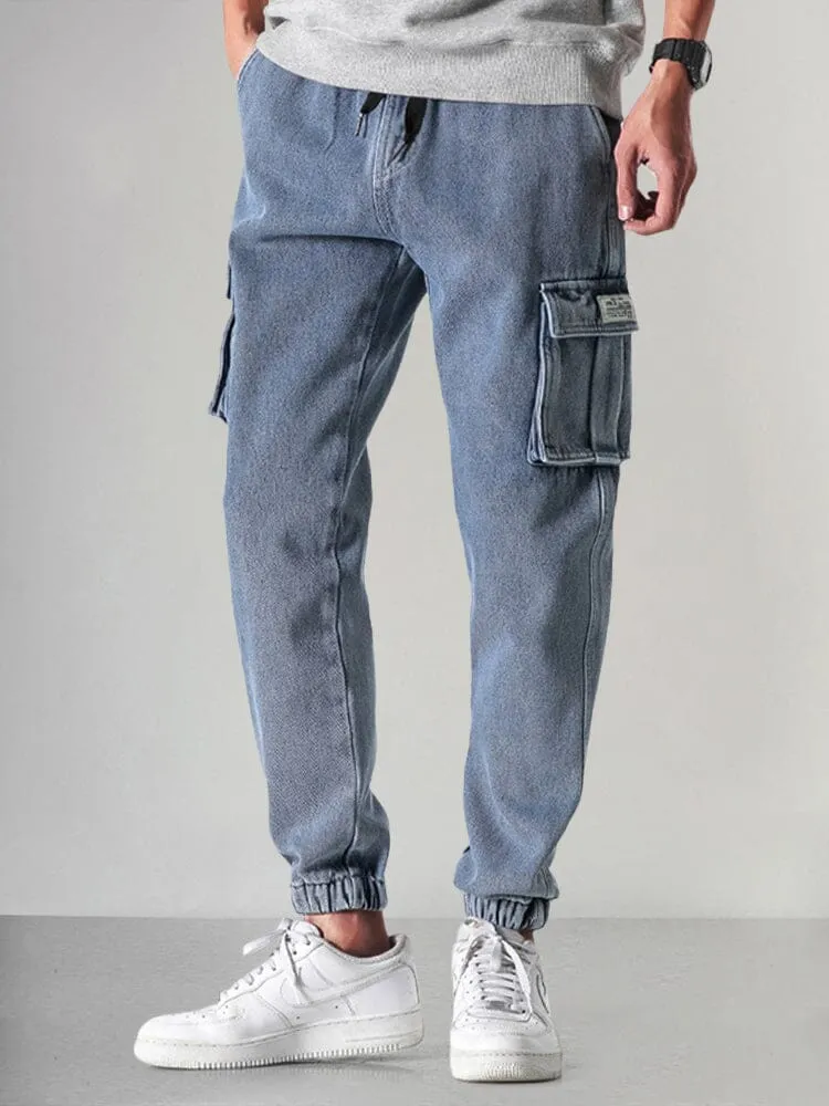 Casual 100% Cotton Cargo Jeans