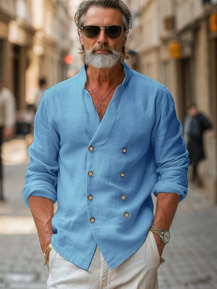 Casual Double Breasted Cotton Shirt